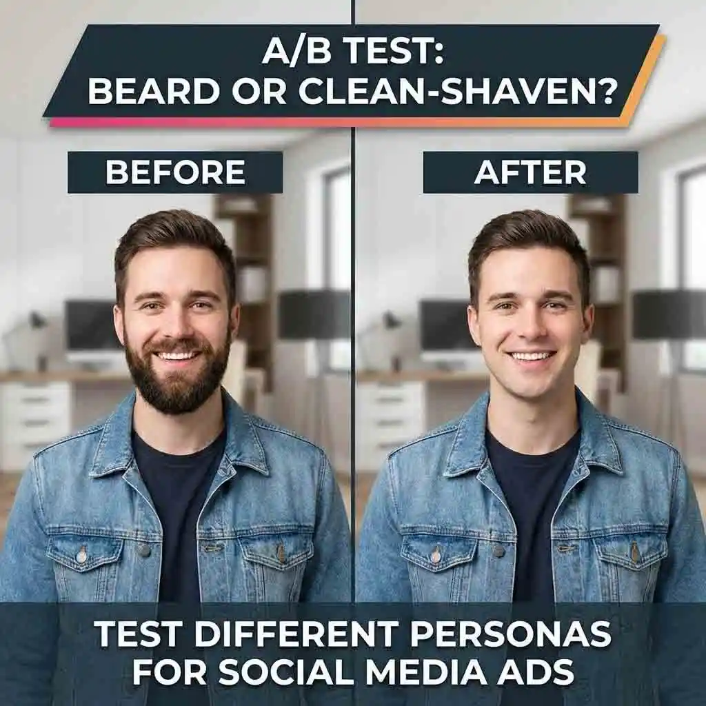 Creators can use the ai beard remover for A/B testing different looks in e-commerce ads, generating two versions of the same photo to see which clean-shaven or bearded style converts better with their audience.