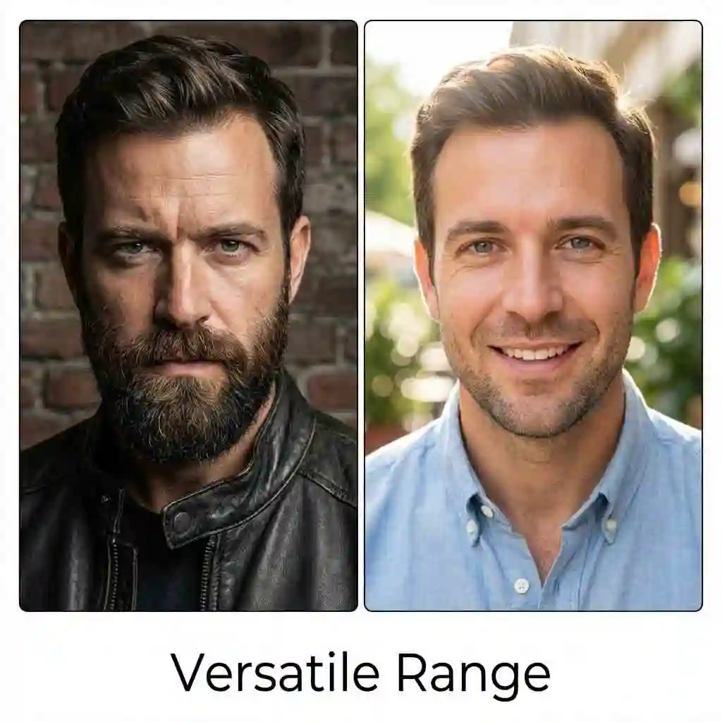 Demonstrate your versatility to casting directors by using our tool to remove beard from photo online free, submitting a diverse portfolio that showcases your range as an actor adapted for various clean-shaven roles.