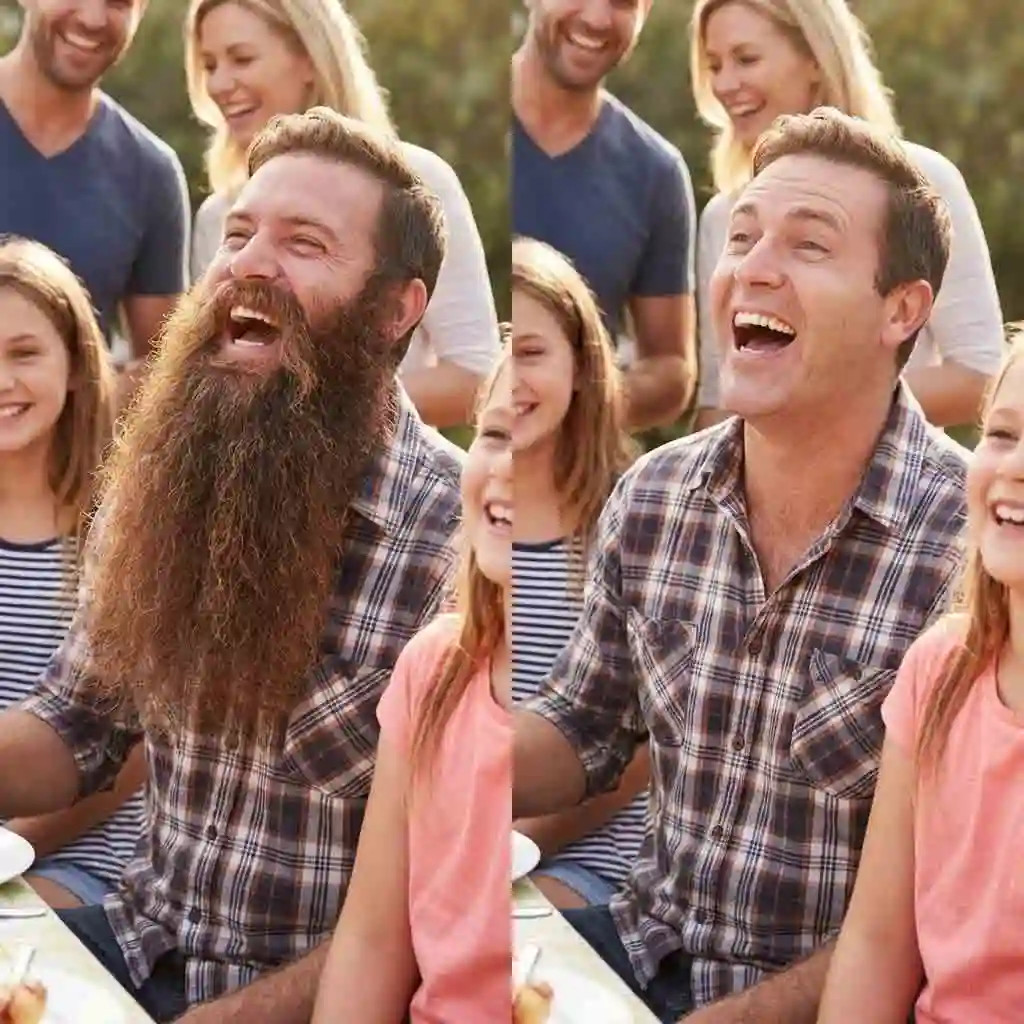 Surprise your friends and family with a realistic transformation when you remove beard from photo online free, creating a hilarious and genuine no-beard look that is perfect for sparking conversations and pranks on social media.