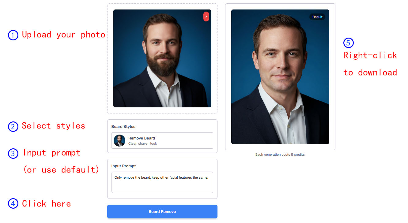 An example of how to use the beardless filter app