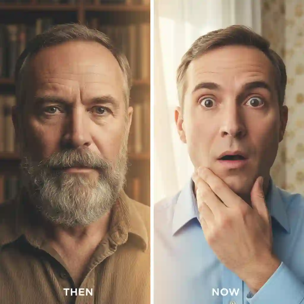 Close-up result produced by a beardless filter app, maintaining natural skin pores, jawline definition, and lighting balance, illustrating the difference between high-quality AI reconstruction and basic blur effects found in weaker tools.