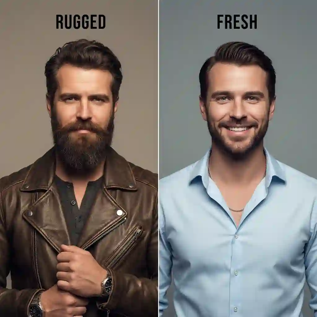 Illustration of FaceApp workflow where a beardless filter app achieves realistic clean-shaven photos, handling double chins and lighting, suitable for high-definition exports, before-and-after comparisons, and professional-looking transformations.