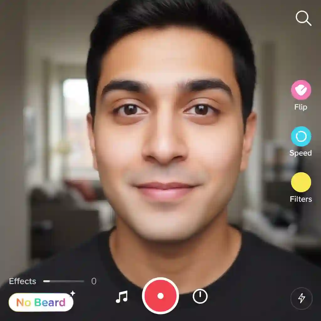 TikTok filter comparison where a beardless filter app image is combined with green screen effects, showing convenience for creators yet highlighting quality differences between native video lenses and high-resolution edits.