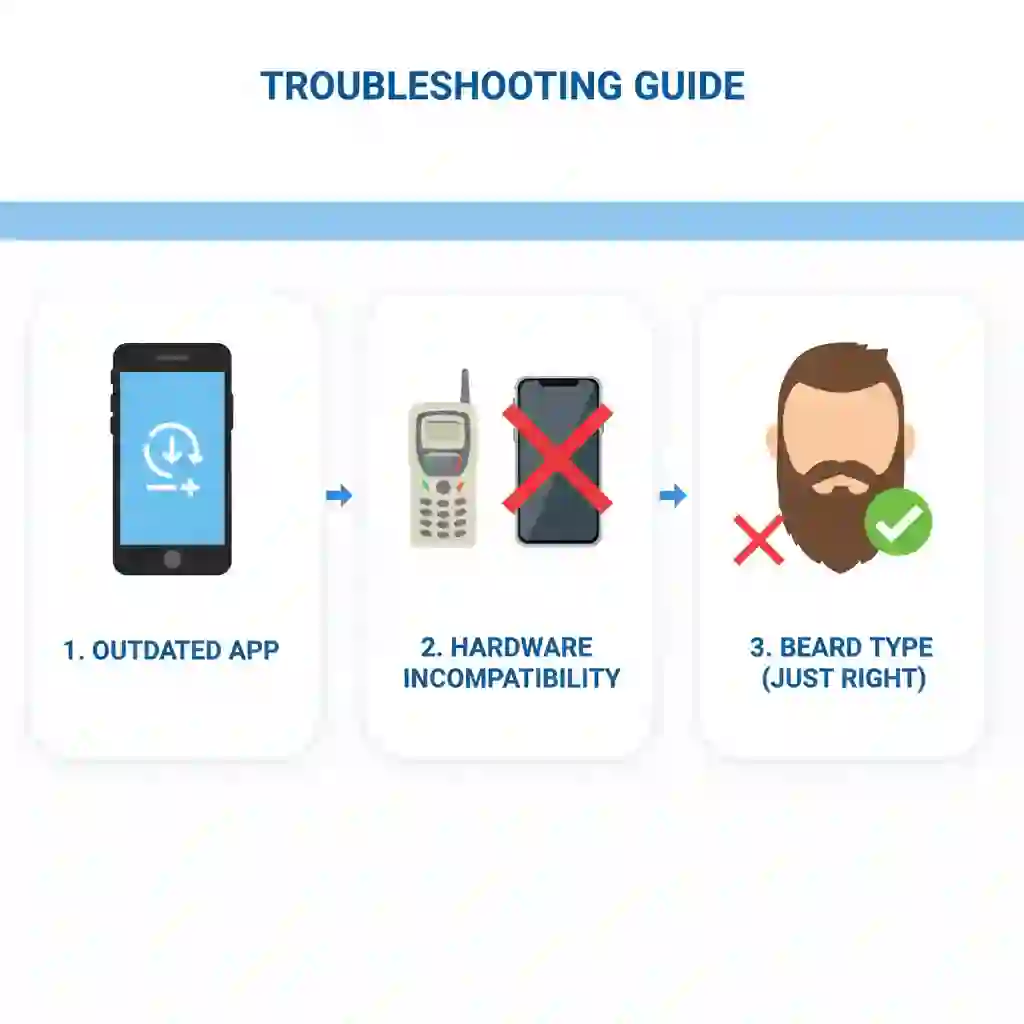 App update screen reminding users to keep TikTok current so the beardless filter tiktok loads correctly, reducing errors and improving performance when applying the clean shave effect.
