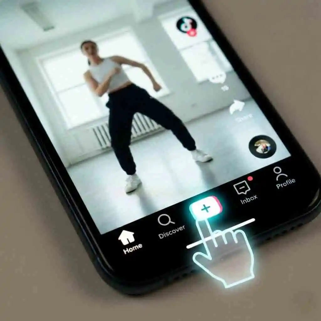Step one of how to find the beardless filter on tiktok: open the app, tap the plus to enter camera mode, then proceed to effects for the correct clean-shaven filter.