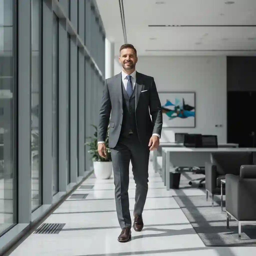 Professional look created after using the no beard filter, showing how clean-shaven previews can inspire career-oriented style decisions and help users evaluate workplace image before changing grooming routines.