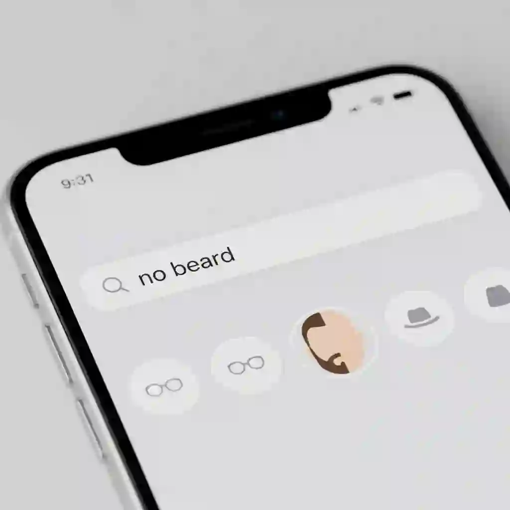 Keyword search examples for finding the no beard filter, demonstrating precise queries like clean shave filter and beard removal filter to locate the most realistic face effect in TikTok.